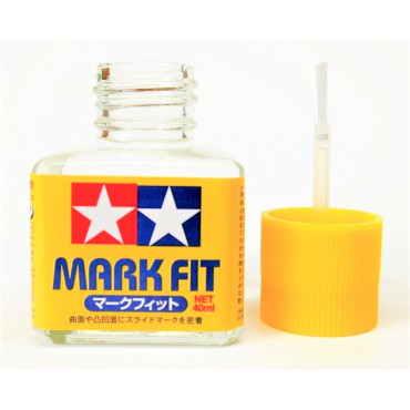 AMOLECEDOR / AMACIANTE DE DECALQUES 40 ML COM PINCEL APLICADOR TAMIYA MARK FIT DECAL SOFT NORMAL TAM 87102